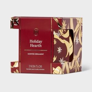 Scented Brass Ornament Holiday Hearth - Threshold nwt Ornament - Red and gold